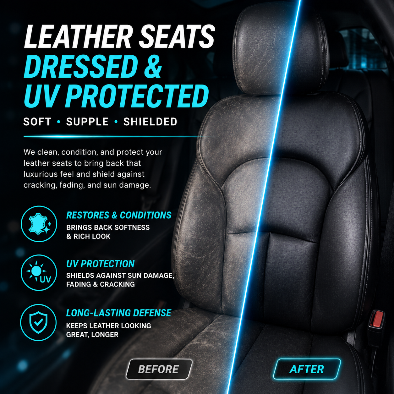 Leather Seats Dressed & UV Protected