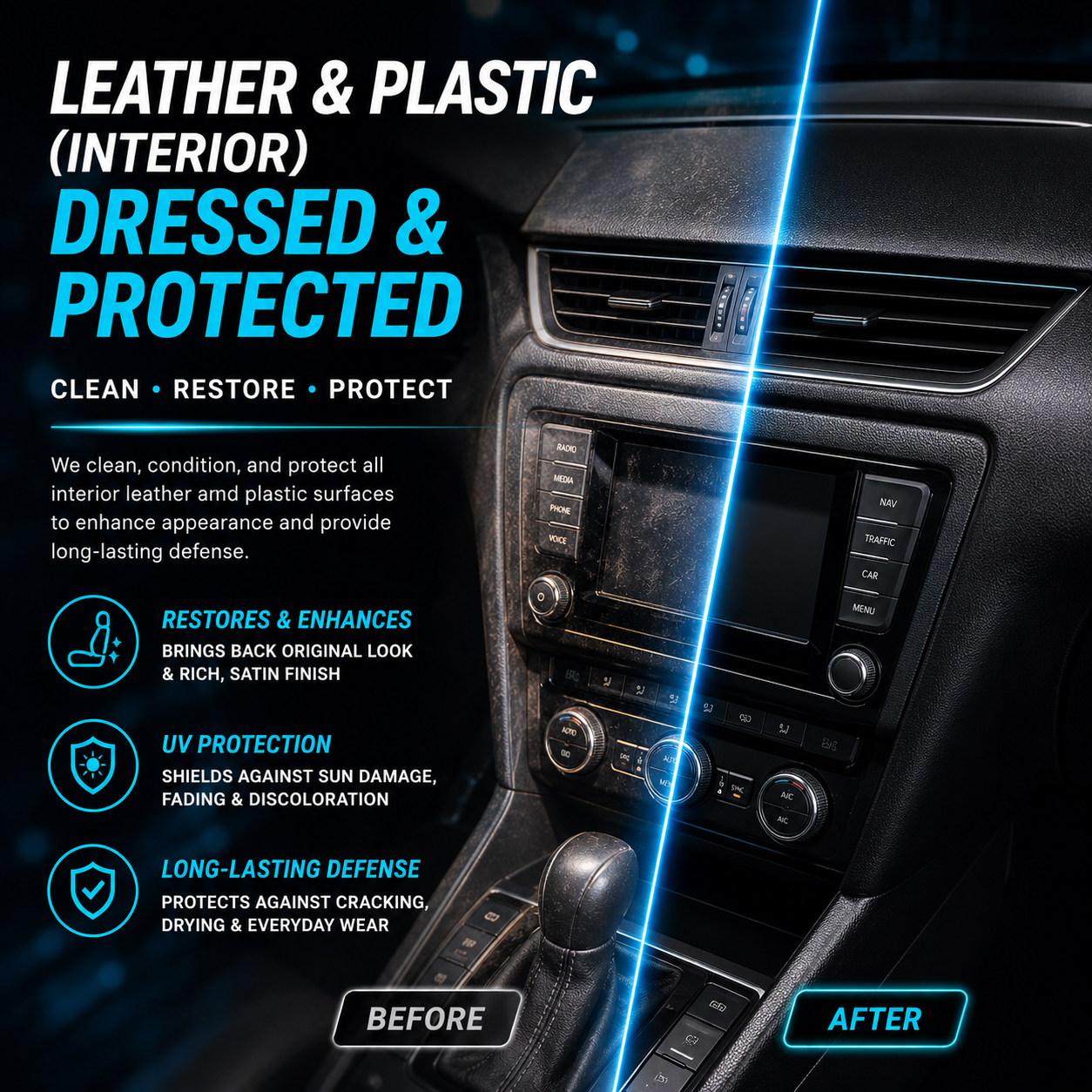 Leather & Plastic (Interior) Dressed & Protected