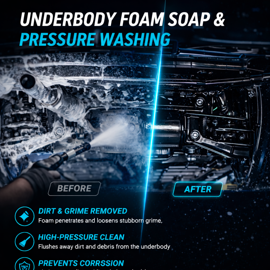 Underbody Foam Soap & Pressure Washing